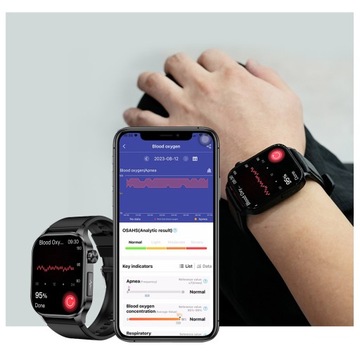 SMARTWATCH ZEGAREK MĘSKI Z EKG POMIAR CUKRU PULS CIŚNIENIE ROZMOWY MENU PL