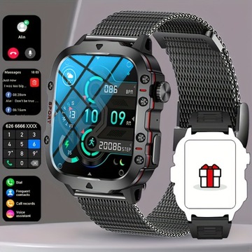 Nowy, wytrzymały inteligentny zegarek męski, połączenie bezprzewodowe, wodoodporny, sportowy fitness IP68