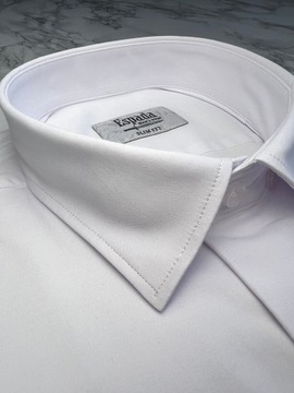Koszula męska L ESPADA 70% bawełna 3% elastan slim fit gładka na dł rękaw