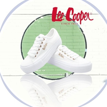 Buty Trampki damskie Lee Cooper tenisówki na platformie białe sportowe 39