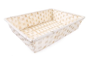 PROSTOKĄTNY KOSZYK BAMBUSOWY NA STÓŁ PIECZYWO OWOCE PREZENTOWY 38x28x8 cm