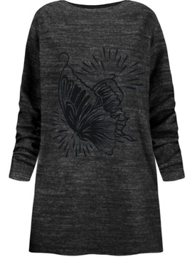 Dłuższa, ciepła, miękka bluzeczka bluzka sweterek Plus Size 3XL/4XL 46/48