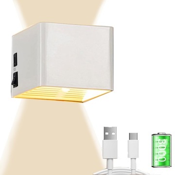 BEZPRZEWODOWA LAMPA ŚCIENNA CZUJNIK RUCHU CIEPŁE ŚWIATŁO 3000K LED
