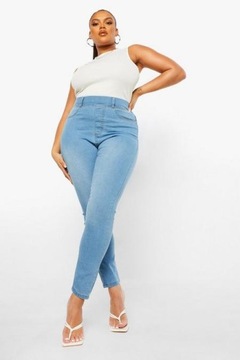 Boohoo jasnoniebieskie jeansy jeggings defekt 48