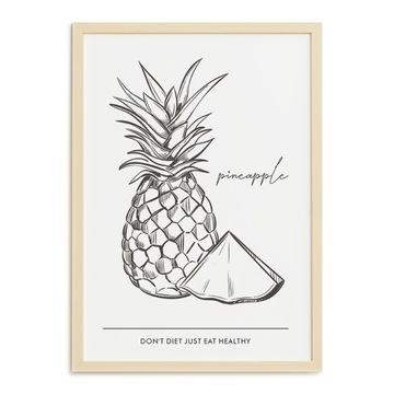PLAKAT A3 DO KUCHNI KUCHNIA ANANAS DIETA PREZENT
