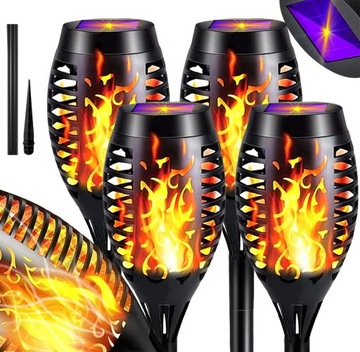 POCHODNIA SOLARNA LAMPA LED EFEKT PŁOMIEŃ OGIEŃ x4