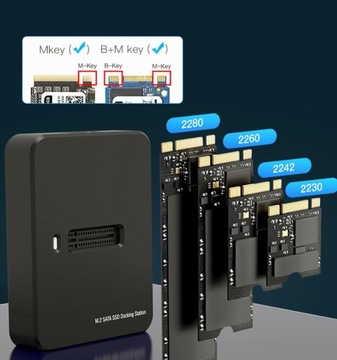 Док-станция для SSD-накопителей M.2 SATA и NVME USB 3.1 USB-C PCIe