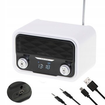 СТИЛЬНОЕ СЕТЕВОЕ РАДИО НА БАТАРЕЕ BLUETOOTH FM MP3 SD USB