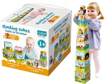 TREFL Kostki w LESIE do UKŁADANIA Piramidka WIEŻA Baby Cubes 10 elementów