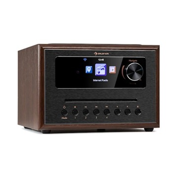 RADIO INTERNETOWE WIEŻA BLUETOOTH CD CZARNE DREWNO DESIGNERSKIE PILOT