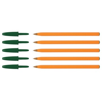 Długopis biurowy BIC ORANGE zielony 5szt