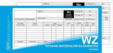WZ druk / wydanie materiałów na zewnątrz -DL / 80k
