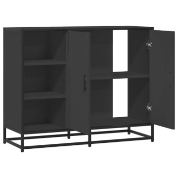 Шкаф vidaXL, черный, 92x35x76 см, материал - дерево