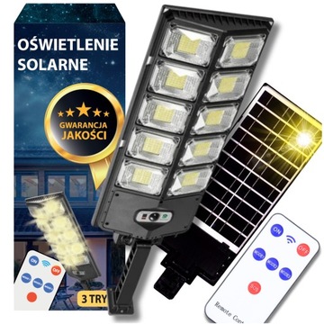 LAMPA SOLARNA LED CZUJNIK RUCHU ZMIERZCHU ZEWNĘTRZNA DO OGRODU + PILOT
