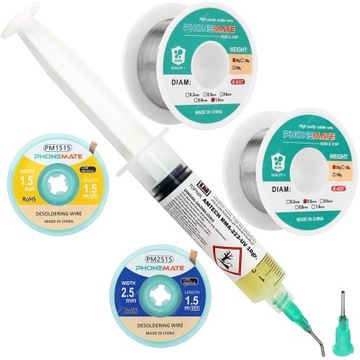 AMTECH 223-UV ФЛЮС 10г + ОЛОВКА ДЛЯ ПАЙКИ 2шт + ЖЕСТЯНЫЙ МОСТ 2шт