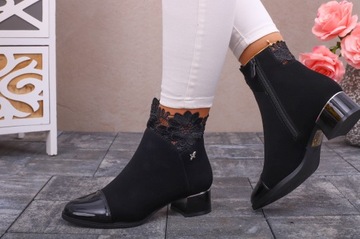 СТИЛЬНЫЕ ЖЕНСКИЕ ЧЕРНЫЕ БОТИНКИ НА КАБЛУКЕ