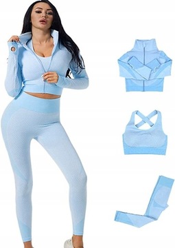 DAMSKI 3-CZĘŚCIOWY DRES FITNESS TRENINGOWY