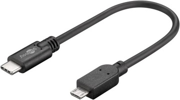 Кабель USB-C — Micro-B 2.0, черный, 0,2 м