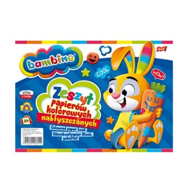 PAPIER KOLOROWY NABŁYSZCZANY A4 10 SZT BAMBINO