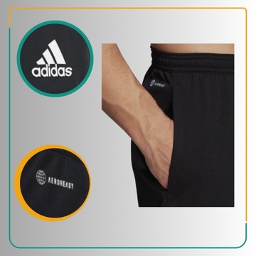 adidas krótkie spodenki męskie z kieszeniami kieszonkami czarne r. XXL
