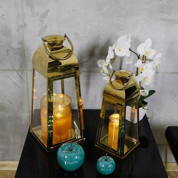 НАБОР ЗОЛОТЫХ МЕТАЛЛИЧЕСКИХ ФОНАРЕЙ 2в1 ФОНАРЬИ