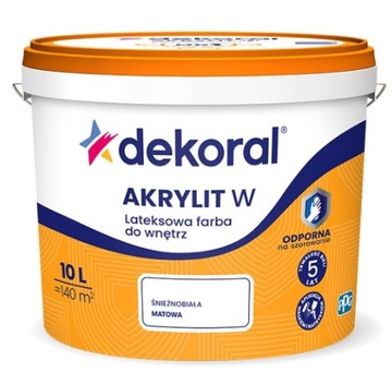 DEKORAL ODPORNA NA SZOROWANIE śnieżnobiała 10L