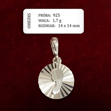 Medalik srebrny Matka Boża FATIMSKA - 1,8 g