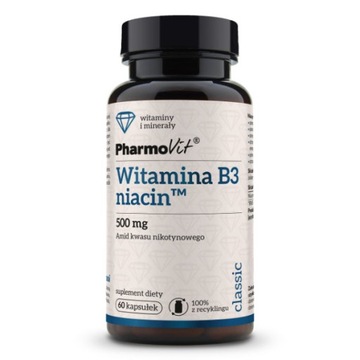B3 niacin amid kwasu nikotynowego 500mg 60kaps