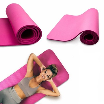 MATA DO ĆWICZEŃ JOGA FITNESS - STAR GRUBA RÓŻOWA GIMNASTYCZNA 183x61x1,5