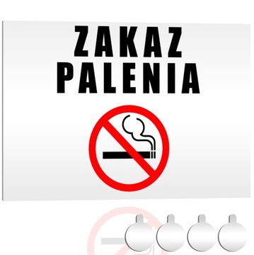 Tabliczka PCV ZAKAZ PALENIA TYTONIU, PAPIEROSÓW 30x20 Druk UV + przylepce