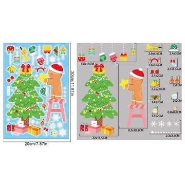 НАКЛЕЙКИ НА ОКНА РОЖДЕСТВЕНСКИЕ УКРАШЕНИЯ РОЖДЕСТВЕНСКИЕ УКРАШЕНИЯ 6 ЛИСТОВ А4