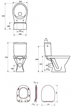 WC kompakt Cersania II +deska Cersanit K112339