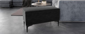 Скамейка, пуф, сиденье для хранения вещей, открывающийся ящик, багажник CANETTI BL - черный