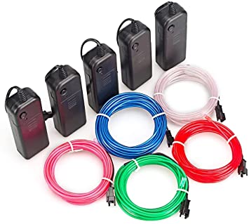 4M EL WIRE ВОЛОКОННО-ОПТИЧЕСКАЯ СВЕТОДИОДНАЯ ЛЕНТА БАТАРЕИ типа АА