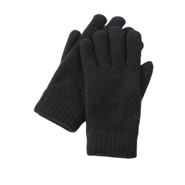 RĘKAWICZKI ZIMOWE DAMSKIE CIEPŁE GRUBE CZARNE