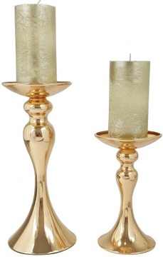 НАБОР X2 ПОДСВЕЧНИКОВ ЗОЛОТОЙ ПЬЕДЕСТУМ ПОДСТАВКА