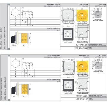 Przełącznik krokowy 0-1-2-3-4 stopni przełącznik obrotowy, 1-2 bieguny, 10-160A 16A 1
