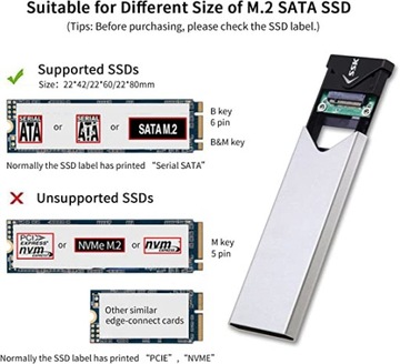 Корпус твердотельного накопителя M.2 NGFF Type-C USB 3.1 GEN1, алюминий