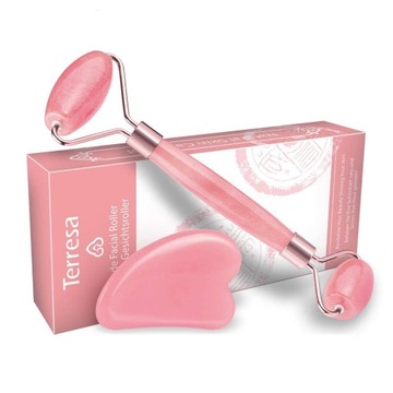 MASAŻER ROLLER KAMIEŃ JADEITOWY DO TWARZY+ GUA SHA