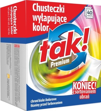 TAK CHUSTECZKI DO PRANIA 40 SZT. WYŁAPUJĄCE KOLOR