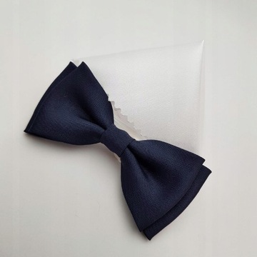 ТЕМНО-СИНИЙ ГАЛСТУК-БАБОЧКА С ТЕМНО-СИНЫМ КАРМАНОМ ДЛЯ МАЛЬЧИКОВ