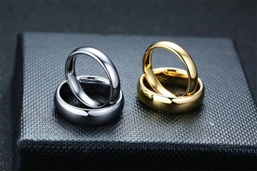 ГЛАДКОЕ ЗОЛОТОЕ КОЛЬЦО С ПЕЧАТКОЙ ИЗ ВОЛЬФРАМА 6 ММ R25