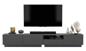 Szafka RTV Loft komoda RTV szuflada stojąca / wisząca grafit mat 240 cm