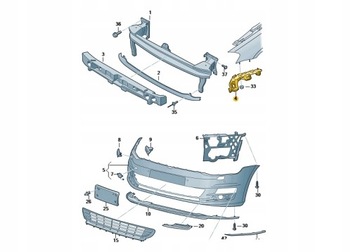 VODÍTKO VÝZTUHA NÁRAZNÍKU VW GOLF 5G0807049A ASO