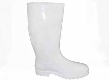 KALOSZE MĘSKIE SPOŻYWCZE BIAŁE Z ATESTEM GUMIAKI