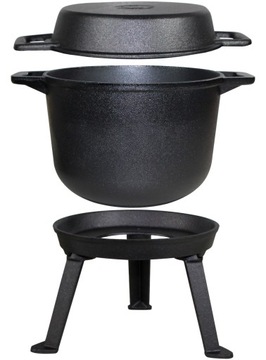 ЧУГУННЫЙ КОЛДЕЛЬ ОХОТНИЧЬЯ КОТЕЛКА 10 Л СКОРОДКА 3 в 1 ОГНЕННЫЙ ГРИЛЬ + БЕСПЛАТНО