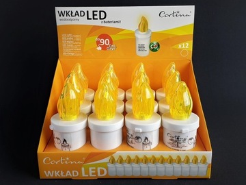 КАРТРИДЖИ ВСТАВКИ ДЛЯ СВЕТОДИОДНЫХ СВЕЧ СВЕЧИ AA R6 БАТАРЕИ 12 шт НАБОР ЖЕЛТЫХ КАРТРИДЖЕЙ
