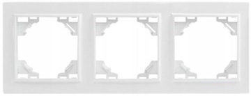 QUADRA RAMKA POTRÓJNA BIAŁA POZIOMA WŁĄCZNIK 3