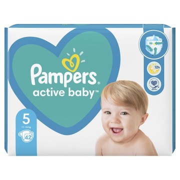 PIELUCHY PIELUSZKI PAMPERS ACTIVE BABY ROZMIAR 5 (11-16 KG) 42 SZTUKI