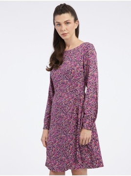 Różowo-fioletowa damska wzorzysta sukienka ORSAY